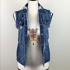 🌸⭐️Hippie laundry size xs distressed denim vest